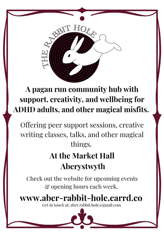 Logo: a line drawing of a white rabbit leaping into a black hole with a thin red spiral, surrounded by text "The Rabbit Hole"